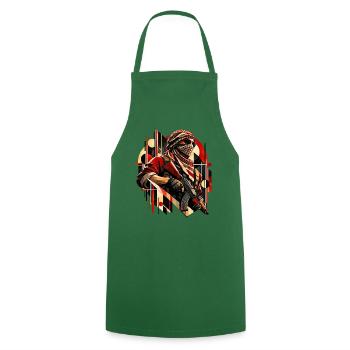 Kaempfer Motiv - Geschenk für Taktik Gamer - Kochschürze - Grün - Vorne - AI Model Male 185 dark (185cm)