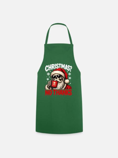 Skull Santa Nein danke - Kochschürze - Grün