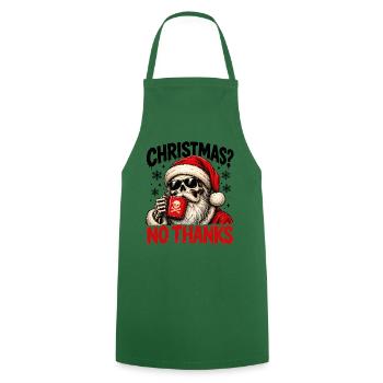 Skull Santa Nein danke - Kochschürze - Grün - Vorne - AI Model Male 185 dark (185cm)
