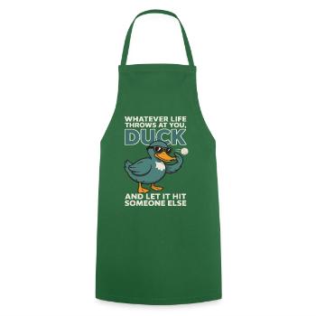 Duck Spruch: Lass es jemanden anders treffen - Kochschürze - Grün - Vorne - AI Model Male 185 dark (185cm)