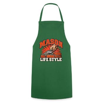 Mason Lifestyle Ziegelwerk - Kochschürze - Grün - Vorne - AI Model Male 185 dark (185cm)