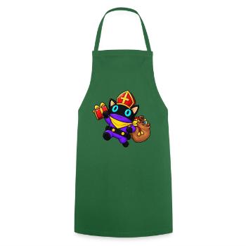Sinterklaas Katze bringt festliche Geschenke - Kochschürze - Grün - Vorne - AI Model Male 185 dark (185cm)