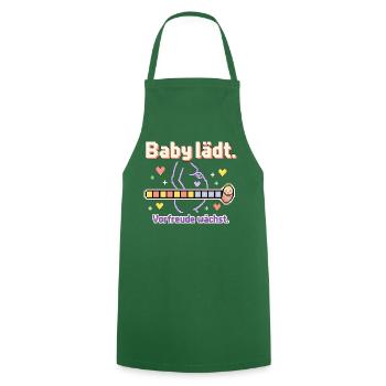 Baby Loading Schwangerschaft werdende Mama - Kochschürze - Grün - Vorne - AI Model Male 185 dark (185cm)