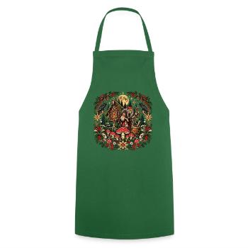 Weihnachts-Baba-Jaga-Slawische Hexen-Folklore - Kochschürze - Grün - Vorne - AI Model Male 185 dark (185cm)
