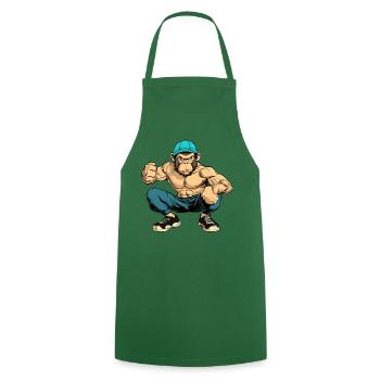 Fitness Affen - Kochschürze - Grün - Vorne - AI Model Male 185 dark (185cm)