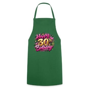 Herzlichen Glückwunsch zum 30. Geburtstag Pink Graffiti: Queen Era Geschenk - Kochschürze - Grün - Vorne - AI Model Male 185 dark (185cm)