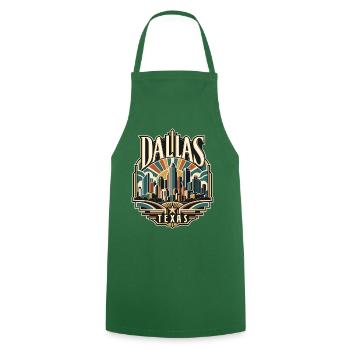 Dallas Skyline Retro Texas - Kochschürze - Grün - Vorne - AI Model Male 185 dark (185cm)