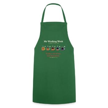 Mein Arbeitswoche lustiges Tee-Liebhaber-Bürogeschenk - Kochschürze - Grün - Vorne - AI Model Male 185 dark (185cm)