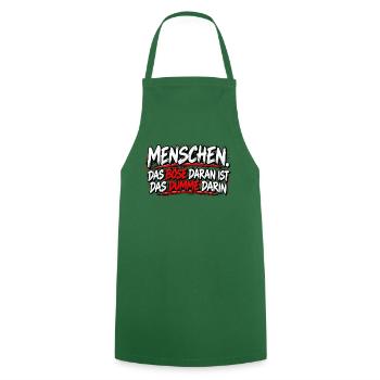 Menschen: Das Böse im Dummen - Kochschürze - Grün - Vorne - AI Model Male 185 dark (185cm)