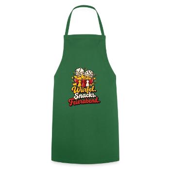 Spieleabend Shirt Spruch Würfel Snacks Feierabend - Kochschürze - Grün - Vorne - AI Model Male 185 dark (185cm)