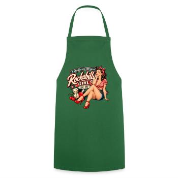Rockabilly Pin-Up-Rucksack – Normandy Road - Kochschürze - Grün - Vorne - AI Model Male 185 dark (185cm)