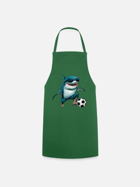 Fussball Hai Fisch - Kochschürze - Grün