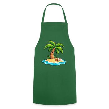 Tropische Palme – Sommer am Meer - Kochschürze - Grün - Vorne - AI Model Male 185 dark (185cm)