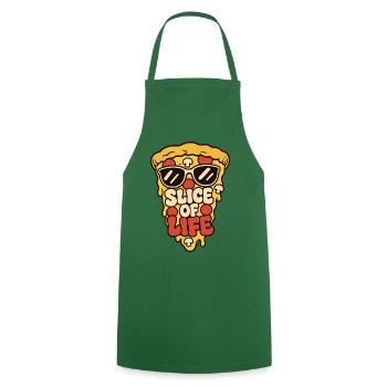 Pizza mit Sonnenbrille – Slice of Life - Kochschürze - Grün - Vorne - AI Model Male 185 dark (185cm)