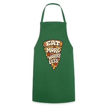 Pizza – Eat More Worry Less - Kochschürze - Grün - Vorne - AI Model Male 185 dark (185cm)