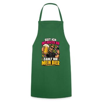 Influencer Bier: Zahlt Ihr Mein Bier - Kochschürze - Grün - Vorne - AI Model Male 185 dark (185cm)