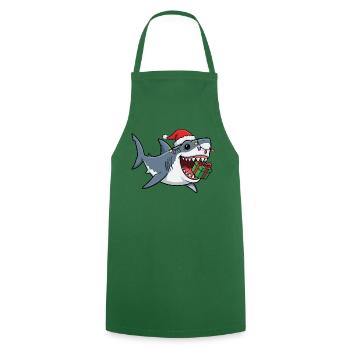 Weihnachtshai mit Lichterkette Hai Fisch Christmas - Kochschürze - Grün - Vorne - AI Model Male 185 dark (185cm)