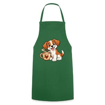 Dogs & Coffee - Kochschürze - Grün - Vorne - AI Model Male 185 dark (185cm)