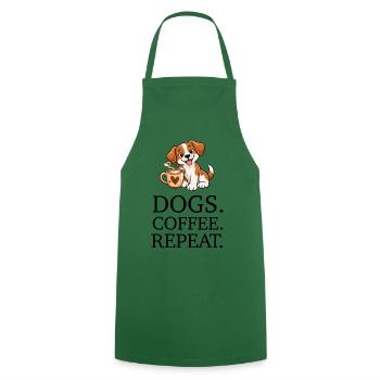 Dogs Coffee Repeat - Kochschürze - Grün - Vorne - AI Model Male 185 dark (185cm)