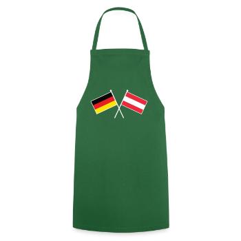 Deutschland & Österreich Flaggen - DACH - Kochschürze - Grün - Vorne - AI Model Male 185 dark (185cm)