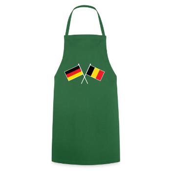 Deutschland & Belgien Flaggen - Partnerschaft - Kochschürze - Grün - Vorne - AI Model Male 185 dark (185cm)