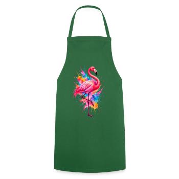 Niedlicher Flamingo Süße Flamingos - Kochschürze - Grün - Vorne - AI Model Male 185 dark (185cm)