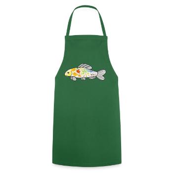 Koi-BogenBunter Spritzer - Kochschürze - Grün - Vorne - AI Model Male 185 dark (185cm)