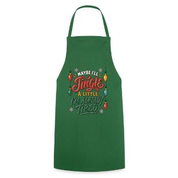 I'll Jingle When I Can – Weihnachtsspruch Müde - Kochschürze - Grün - Vorne - AI Model Male 185 dark (185cm)