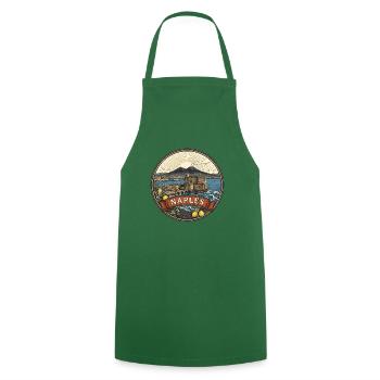 Neapel Italien Reiseabzeichen Vesuv-Souvenir - Kochschürze - Grün - Vorne - AI Model Male 185 dark (185cm)