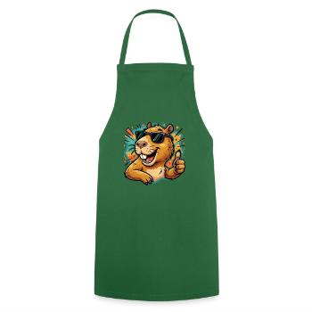 Cooles Capybara-Daumen-hoch süßes Tier-Meme-T-Shirt - Kochschürze - Grün - Vorne - AI Model Male 185 dark (185cm)