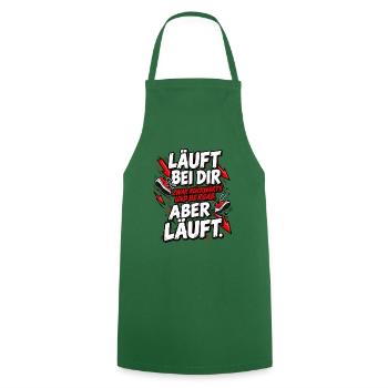 Läuft bei dir – Rückwärts und bergab, aber läuft! - Kochschürze - Grün - Vorne - AI Model Male 185 dark (185cm)