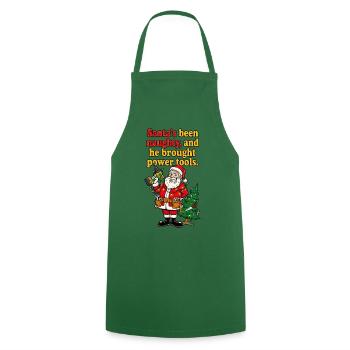 Santa's Naughty DIY Elektrowerkzeuge - Kochschürze - Grün - Vorne - AI Model Male 185 dark (185cm)
