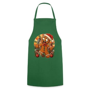 Christmas Lebkuchenmann Grillender Papa - Kochschürze - Grün - Vorne - AI Model Male 185 dark (185cm)