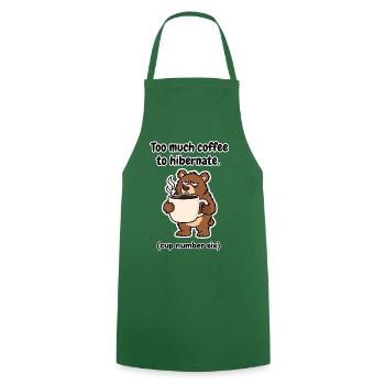 Finnischer Kaffeebär Winterschlaf - Kochschürze - Grün - Vorne - AI Model Male 185 dark (185cm)