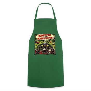 Koffein ist eine Katastrophe – Horror-Ameise Retro - Kochschürze - Grün - Vorne - AI Model Male 185 dark (185cm)