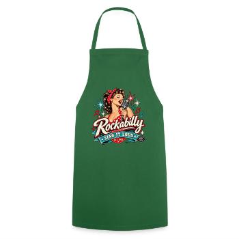 Rockabilly-Sänger – Sing It Loud 1952 - Kochschürze - Grün - Vorne - AI Model Male 185 dark (185cm)