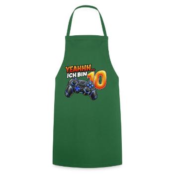 Gaming zum 10. Geburtstag – Yeahhh ich bin 10 - Kochschürze - Grün - Vorne - AI Model Male 185 dark (185cm)