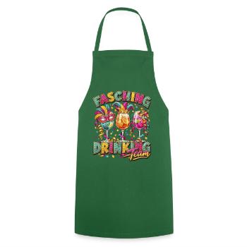 Fasching Drinking Team – Bunte Partygläser - Kochschürze - Grün - Vorne - AI Model Male 185 dark (185cm)