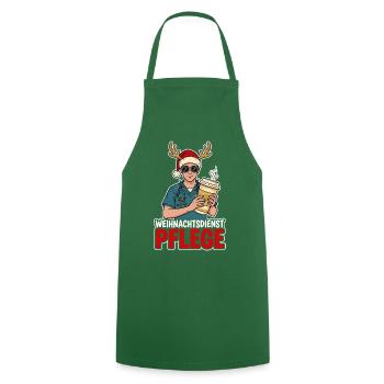 Weihnachtsdienst Pflege Weihnachten Lustig Cool - Kochschürze - Grün - Vorne - AI Model Male 185 dark (185cm)