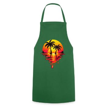 Sunset Neon Palm Melt - Kochschürze - Grün - Vorne - AI Model Male 185 dark (185cm)