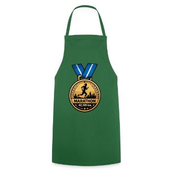 Marathon Medaillon Lauf-Sieg Design - Kochschürze - Grün - Vorne - AI Model Male 185 dark (185cm)
