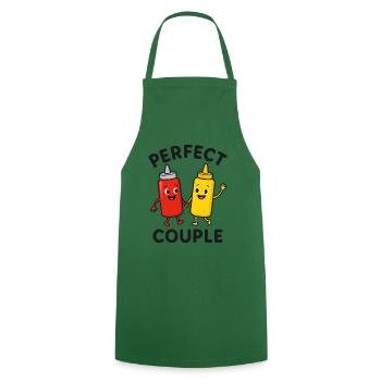 Perfect Couple Ketchup Mustard Cartoon Design - Kochschürze - Grün - Vorne - AI Model Male 185 dark (185cm)