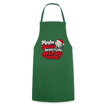 Vielleicht Santas Gehirn festlich verrückt - Kochschürze - Grün - Vorne - AI Model Male 185 dark (185cm)