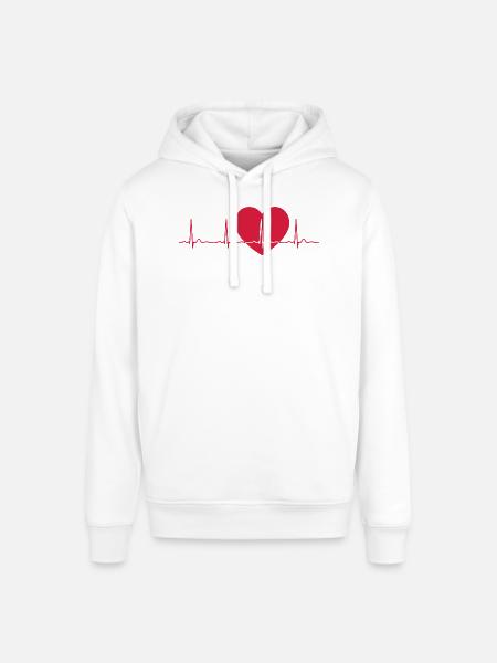 Heartbeat ECG Line Medical Pulse Wave Icon Vector - Stanley/Stella SOUNDER Unisex Hoodie - white
