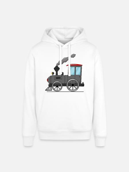 Children's train railway grey - Stanley/Stella SOUNDER Unisex Hoodie - white