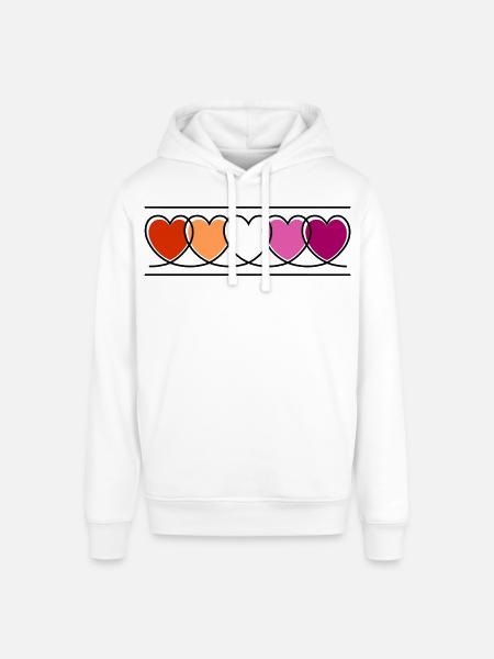 Lesbian Lesbian Hearts - Stanley/Stella SOUNDER Unisex Hoodie - white