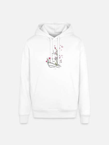 Skin-flowered - Stanley/Stella SOUNDER Unisex Hoodie - white