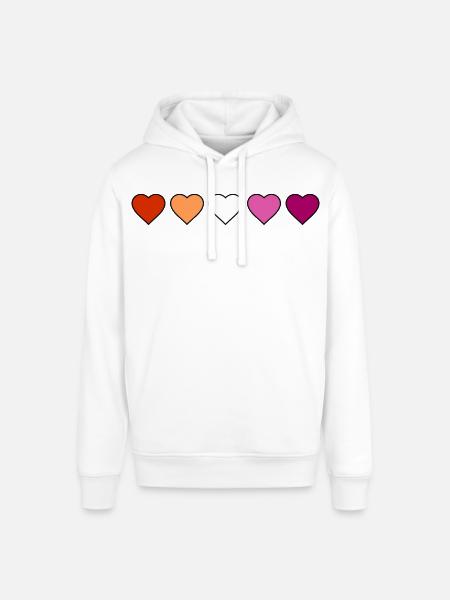 Lesbian Lesbian Lesbian Hearts - Stanley/Stella SOUNDER Unisex Hoodie - white