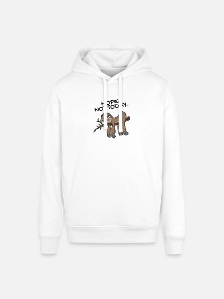 Sloth Nope not today - Stanley/Stella SOUNDER Unisex Hoodie - white
