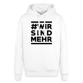 #Wir sind mehr - Statement für Zusammenhalt - Stanley/Stella Unisex Hoodie SOUNDER - Weiß - Vorne - Alina (178cm) & Michal (187cm)